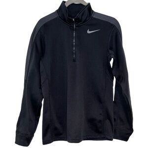 Nike Sportswear Men's Small Black/Gray Fleece Lined 1/4 Zip Pullover Pre-Owned